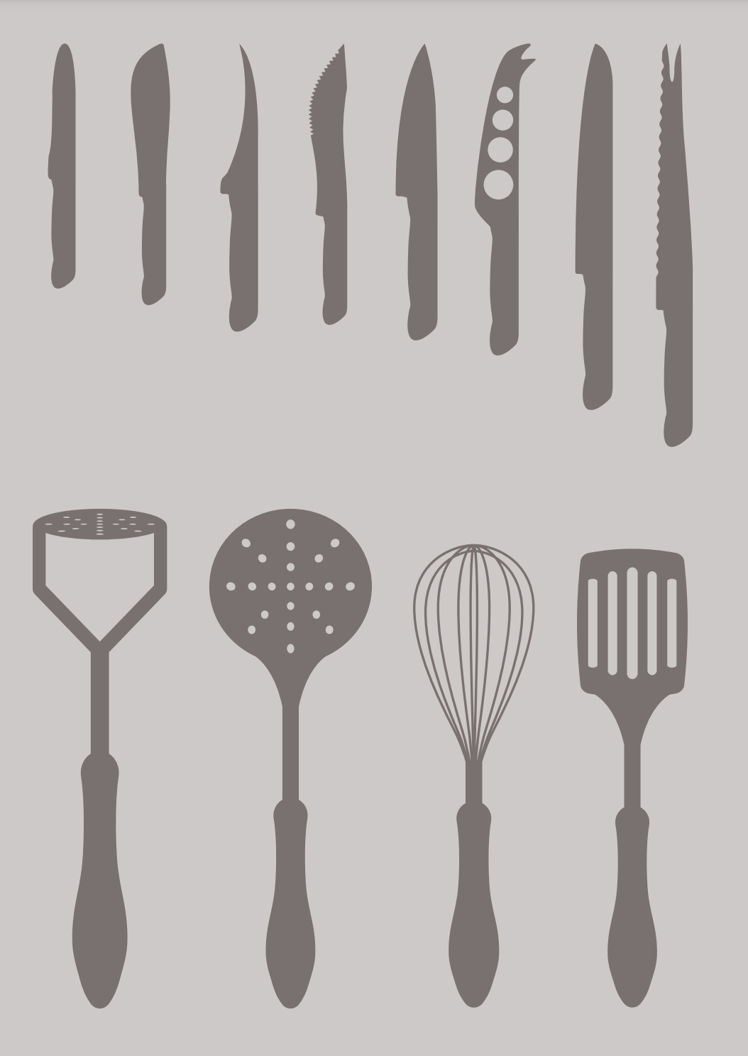 Ilustración de utensilios de cocina utilizados en comedores escolares, símbolo de la transformación hacia menús escolares sostenibles.
