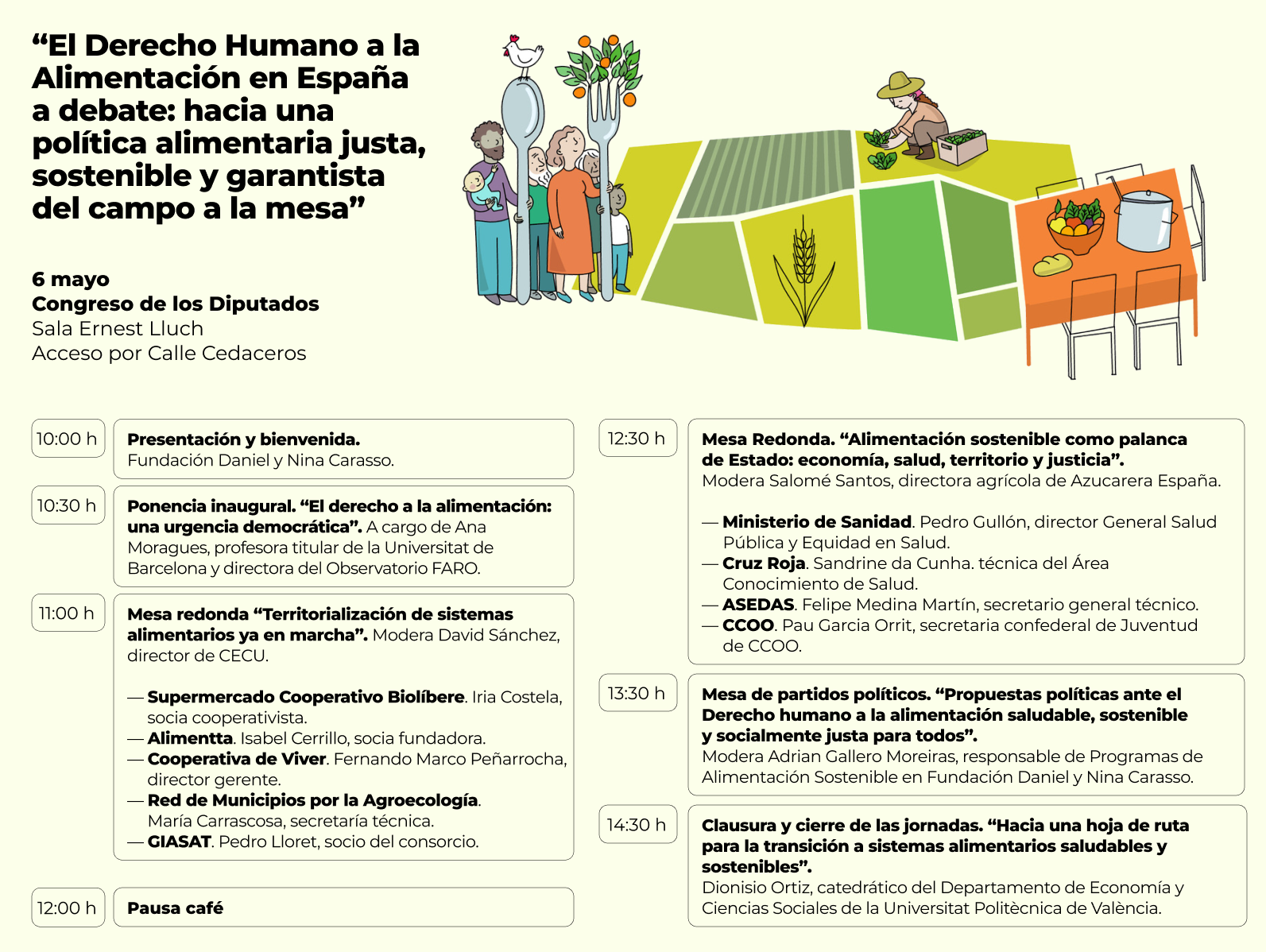 Programa del encuentro en el Congreso de los Diputados