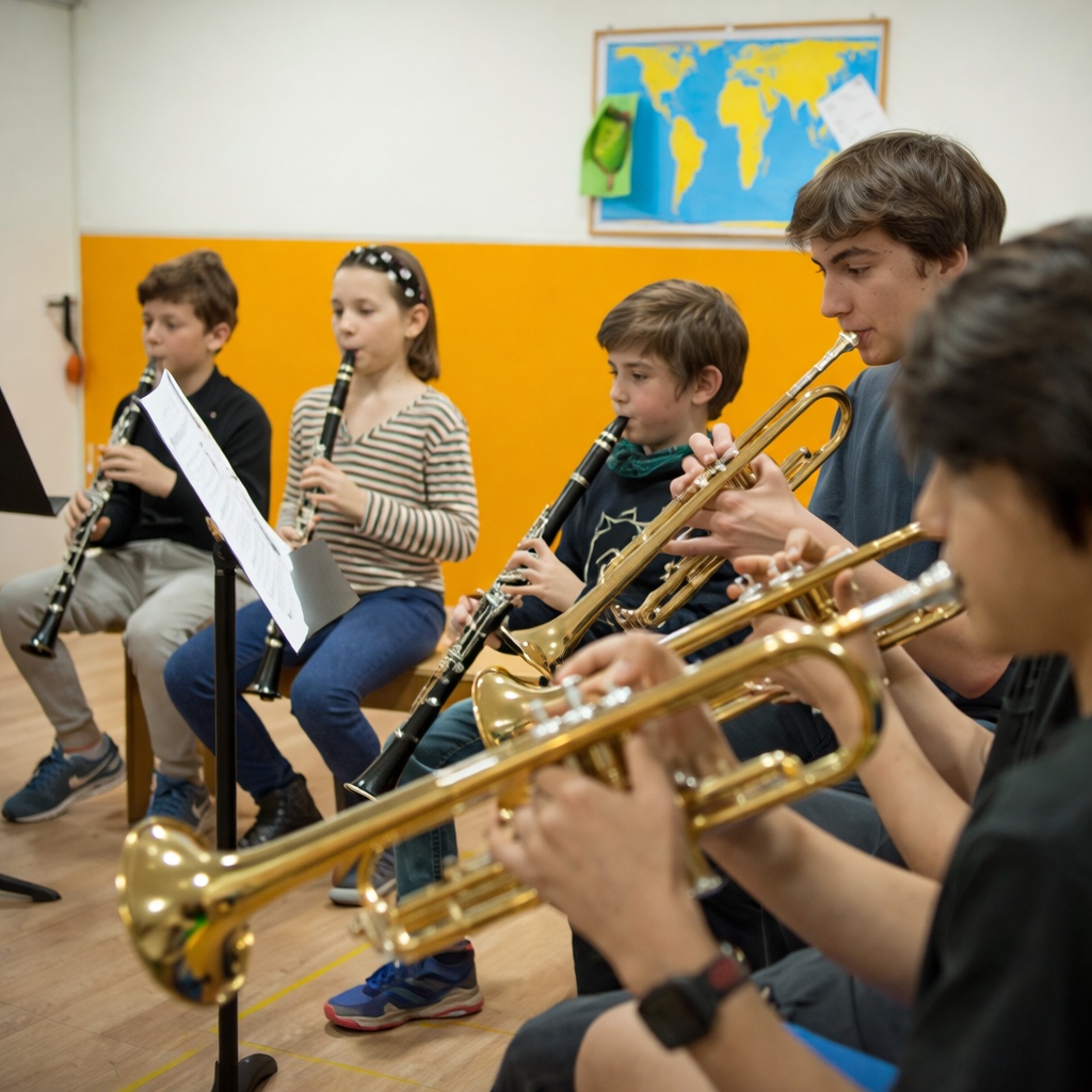 Niños y jóvenes ensayan música en Xamfrà, proyecto artístico del Raval